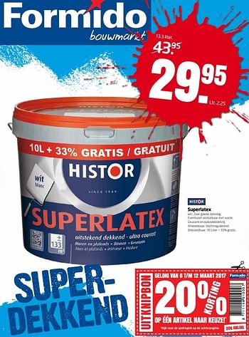 Aanbiedingen Superlatex - Histor - Geldig van 06/03/2017 tot 12/03/2017 bij Formido
