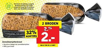 Aanbiedingen Zonnebloempittenbrood - Huismerk - Lidl - Geldig van 06/03/2017 tot 11/03/2017 bij Lidl