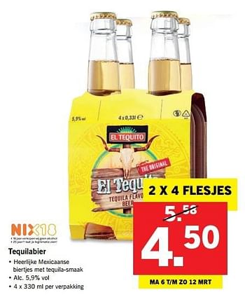 Aanbiedingen Tequilabier - El Tequito - Geldig van 06/03/2017 tot 11/03/2017 bij Lidl