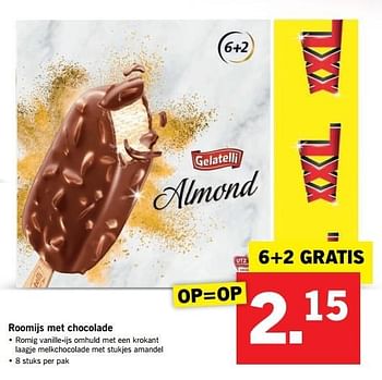 Aanbiedingen Roomijs met chocolade - Gelatelli - Geldig van 06/03/2017 tot 11/03/2017 bij Lidl
