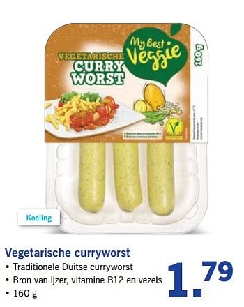 Aanbiedingen Vegetarische curryworst - My Best Veggie - Geldig van 06/03/2017 tot 11/03/2017 bij Lidl