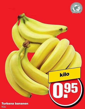 Aanbiedingen Turbana bananen - Turbana - Geldig van 08/03/2017 tot 14/03/2017 bij Hoogvliet
