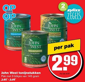 Aanbiedingen John west tonijnstukken - John West - Geldig van 08/03/2017 tot 14/03/2017 bij Hoogvliet