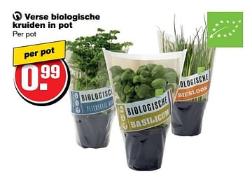 Aanbiedingen Verse biologische kruiden in pot - Huismerk - Hoogvliet - Geldig van 08/03/2017 tot 14/03/2017 bij Hoogvliet