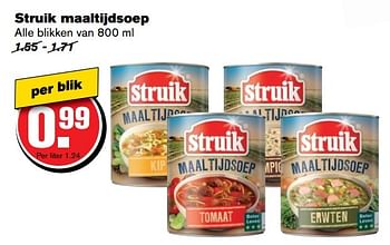 Aanbiedingen Struik maaltijdsoep - Struik - Geldig van 08/03/2017 tot 14/03/2017 bij Hoogvliet