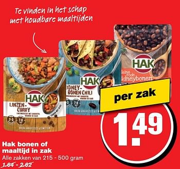 Aanbiedingen Hak bonen of maaltijd in zak - Hak - Geldig van 08/03/2017 tot 14/03/2017 bij Hoogvliet