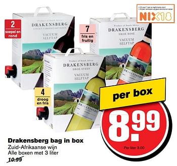 Aanbiedingen Drakensberg bag in box zuid-afrikaanse wijn - Witte wijnen - Geldig van 08/03/2017 tot 14/03/2017 bij Hoogvliet