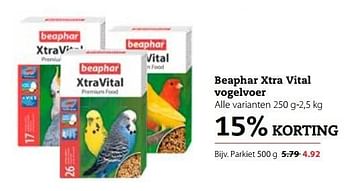 Aanbiedingen Beaphar xtra vital vogelvoer - Beaphar - Geldig van 06/03/2017 tot 19/03/2017 bij Boerenbond