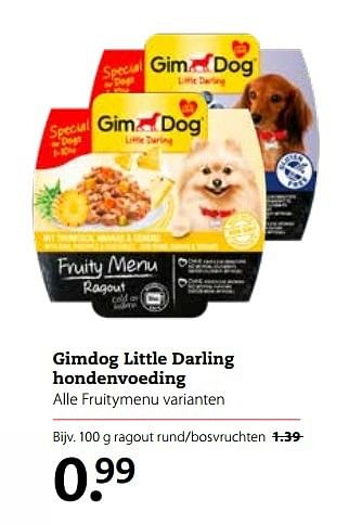 Aanbiedingen Gimdog little darling hondenvoeding - Gimdog  - Geldig van 06/03/2017 tot 19/03/2017 bij Boerenbond