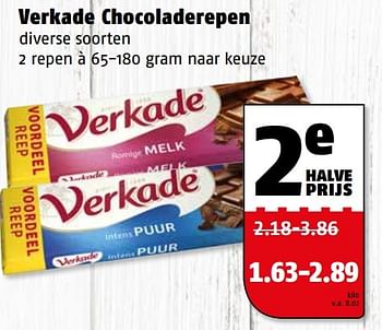 Aanbiedingen Verkade chocoladerepen - Verkade - Geldig van 06/03/2017 tot 12/03/2017 bij Poiesz