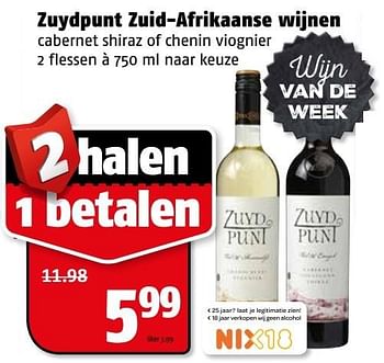 Aanbiedingen Zuydpunt zuid-afrikaanse wijnen - Rode wijnen - Geldig van 06/03/2017 tot 12/03/2017 bij Poiesz