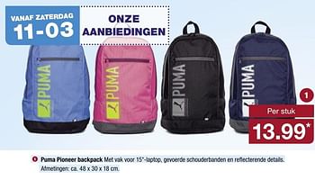 Aanbiedingen Puma pioneer backpack - Puma - Geldig van 06/03/2017 tot 12/03/2017 bij Aldi