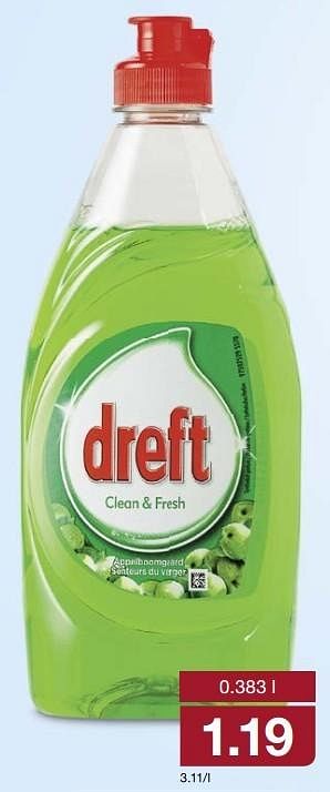 Aanbiedingen Dreft clean + fresh - Dreft - Geldig van 06/03/2017 tot 12/03/2017 bij Aldi