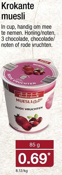 Aanbiedingen Krokante muesli - Huismerk - Aldi - Geldig van 06/03/2017 tot 12/03/2017 bij Aldi