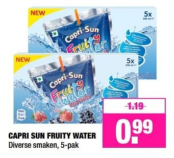 Aanbiedingen Capri sun fruity water - Capri-Sun - Geldig van 06/03/2017 tot 13/03/2017 bij Big Bazar