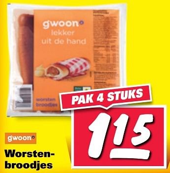 Aanbiedingen Worstenbroodjes - Gâ€™woon - Geldig van 06/03/2017 tot 12/03/2017 bij Nettorama