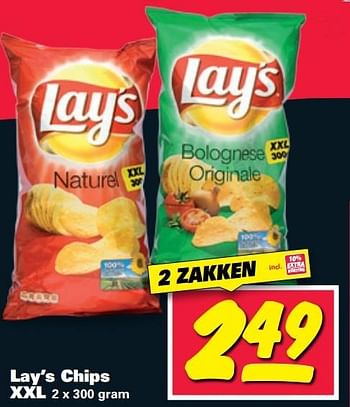Aanbiedingen Lay`s chips - Lay's - Geldig van 06/03/2017 tot 12/03/2017 bij Nettorama