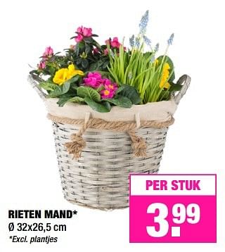 Aanbiedingen Rieten mand - Huismerk - Big Bazar - Geldig van 06/03/2017 tot 13/03/2017 bij Big Bazar