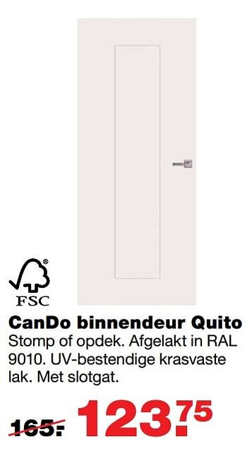 Aanbiedingen Cando binnendeur quito - CanDo - Geldig van 06/03/2017 tot 12/03/2017 bij Praxis