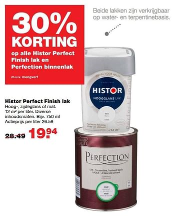 Aanbiedingen Histor perfect finish lak - Histor - Geldig van 06/03/2017 tot 12/03/2017 bij Praxis