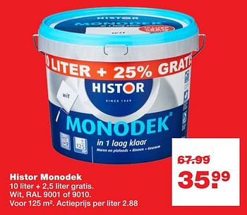 Aanbiedingen Histor monodek - Histor - Geldig van 06/03/2017 tot 12/03/2017 bij Praxis