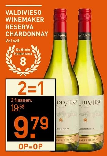Aanbiedingen Valdivieso winemaker reserva chardonnay - Witte wijnen - Geldig van 06/03/2017 tot 12/03/2017 bij Gall & Gall
