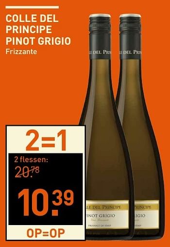 Aanbiedingen Colle del principe pinot grigio frizzante - Witte wijnen - Geldig van 06/03/2017 tot 12/03/2017 bij Gall & Gall