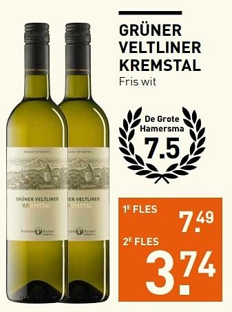 Aanbiedingen Grüner veltliner kremstal fris wit - Witte wijnen - Geldig van 06/03/2017 tot 12/03/2017 bij Gall & Gall