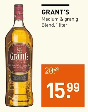 Aanbiedingen Grant`s medium + granig blend - Grant's - Geldig van 06/03/2017 tot 12/03/2017 bij Gall & Gall