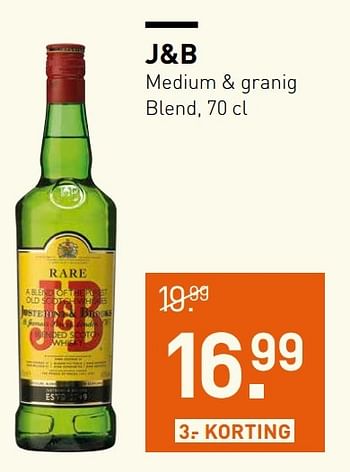 Aanbiedingen J+b medium + granig blend - J &amp; B - Geldig van 06/03/2017 tot 12/03/2017 bij Gall & Gall