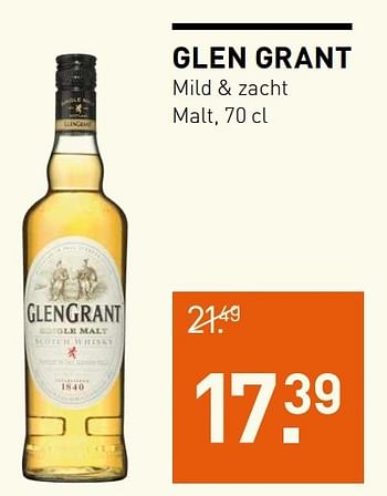 Aanbiedingen Glen grant mild + zacht malt - Glengrant - Geldig van 06/03/2017 tot 12/03/2017 bij Gall & Gall