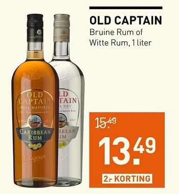 Aanbiedingen Old captain bruine rum of witte rum - Old Captain - Geldig van 06/03/2017 tot 12/03/2017 bij Gall & Gall