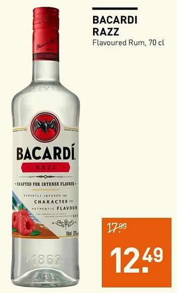 Aanbiedingen Bacardi razz flavoured rum - Bacardi - Geldig van 06/03/2017 tot 12/03/2017 bij Gall & Gall