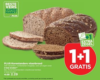 Aanbiedingen Plus korenlanders vloerbrood - Huismerk - Plus - Geldig van 12/03/2017 tot 18/03/2017 bij Plus