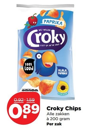 Aanbiedingen Croky chips - Croky - Geldig van 12/03/2017 tot 18/03/2017 bij Plus