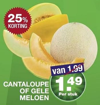 Aanbiedingen Cantaloupe of gele meloen - Huismerk - Aldi - Geldig van 13/03/2017 tot 18/03/2017 bij Aldi