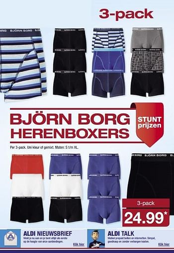 Aanbiedingen Björn borg herenboxers - Bjorn Borg - Geldig van 13/03/2017 tot 18/03/2017 bij Aldi