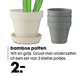 Aanbiedingen Bamboe potten - Huismerk - Hema - Geldig van 06/03/2017 tot 19/03/2017 bij Hema