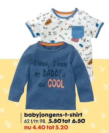 Aanbiedingen Babyjongens-t-shirt - Huismerk - Hema - Geldig van 06/03/2017 tot 19/03/2017 bij Hema