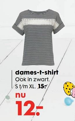 Aanbiedingen Dames-t-shirt - Huismerk - Hema - Geldig van 06/03/2017 tot 19/03/2017 bij Hema