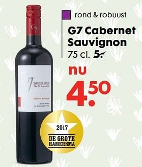 Aanbiedingen G7 cabernet sauvignon - Rode wijnen - Geldig van 06/03/2017 tot 19/03/2017 bij Hema