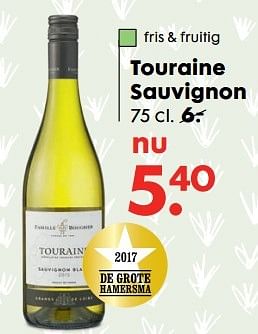 Aanbiedingen Touraine sauvignon - Witte wijnen - Geldig van 06/03/2017 tot 19/03/2017 bij Hema