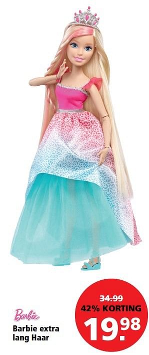 Aanbiedingen Barbie extra lang haar - Mattel - Geldig van 06/03/2017 tot 19/03/2017 bij Bart Smit