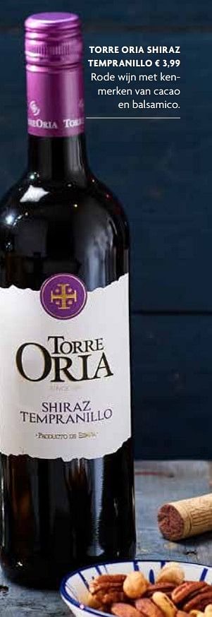 Aanbiedingen Torre oria shiraz tempranillo - Rode wijnen - Geldig van 23/02/2017 tot 31/03/2017 bij Deka Markt
