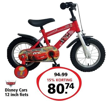 Aanbiedingen Disney cars 12 inch fiets - Disney - Geldig van 06/03/2017 tot 19/03/2017 bij Bart Smit