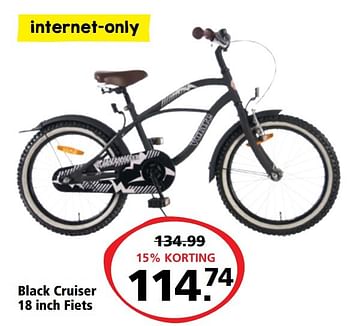 Aanbiedingen Black cruiser 18 inch fiets - Black Cruiser - Geldig van 06/03/2017 tot 19/03/2017 bij Bart Smit
