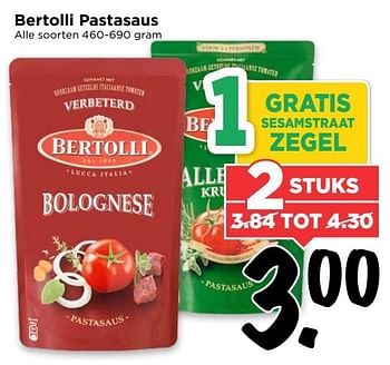 Aanbiedingen Bertolli pastasaus - Bertolli - Geldig van 12/03/2017 tot 18/03/2017 bij Vomar