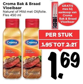 Aanbiedingen Croma bak + braad vloeibaar - Croma - Geldig van 12/03/2017 tot 18/03/2017 bij Vomar