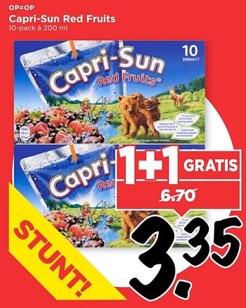 Aanbiedingen Capri-sun red fruits - Capri-Sun - Geldig van 12/03/2017 tot 18/03/2017 bij Vomar
