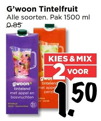 Aanbiedingen G`woon tintelfruit - Gâ€™woon - Geldig van 12/03/2017 tot 18/03/2017 bij Vomar